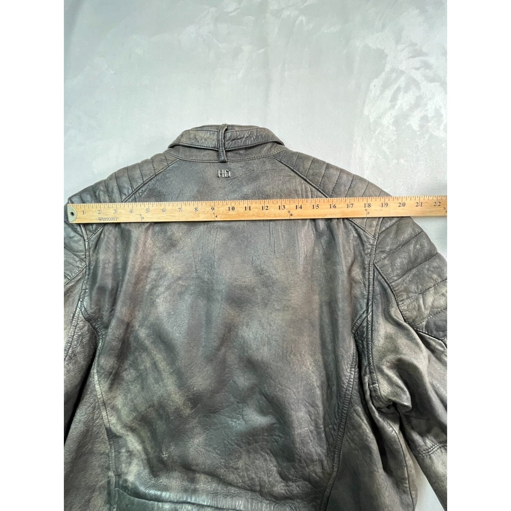 Harley Davidson Mens‎ XL Jacket Distressed Lambskin Gray 97131-16VM - Picture 9 of 16